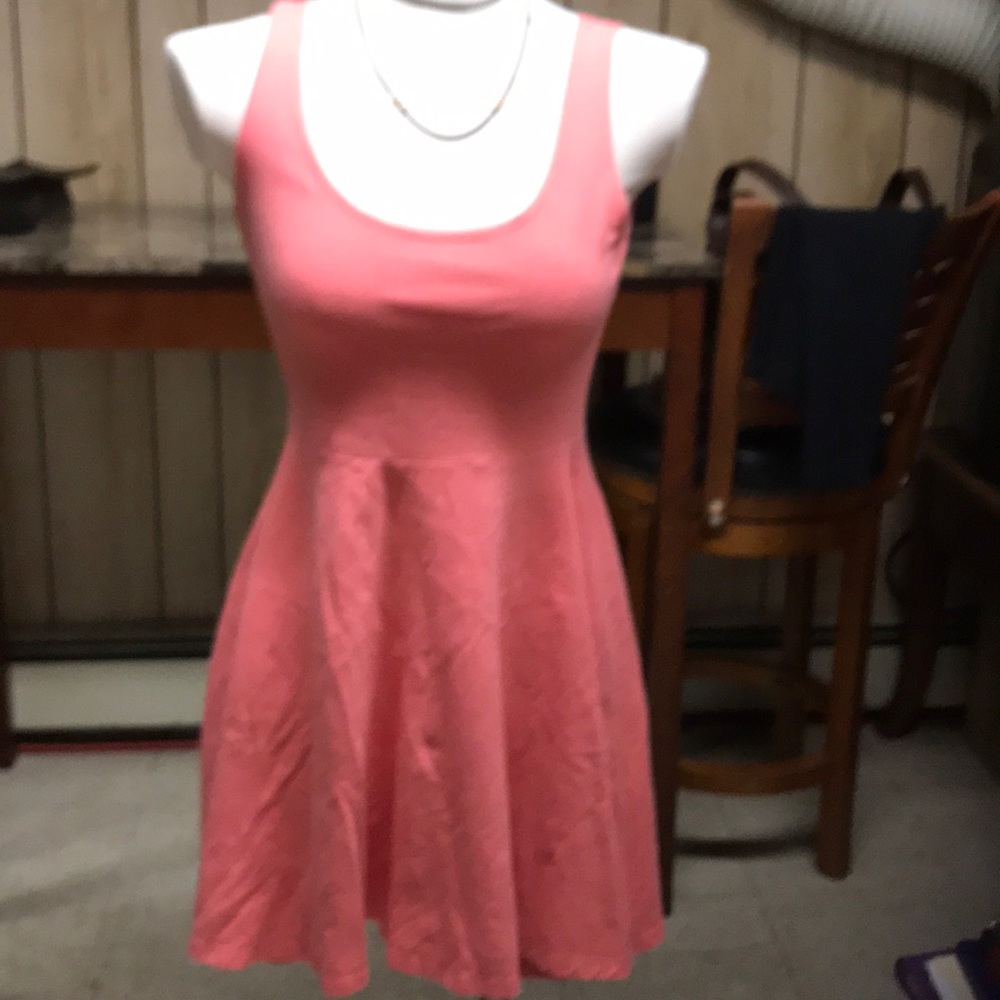 Salmon pink skater dress